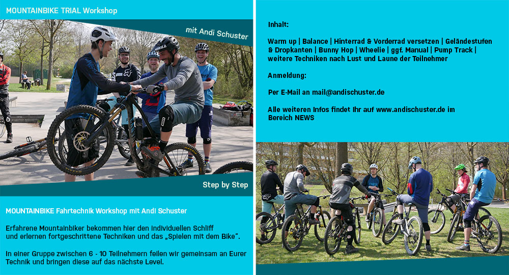 Mountainbike Fahrtechnik Workshops 2018 ANDI SCHUSTER Termine und Anmeldung